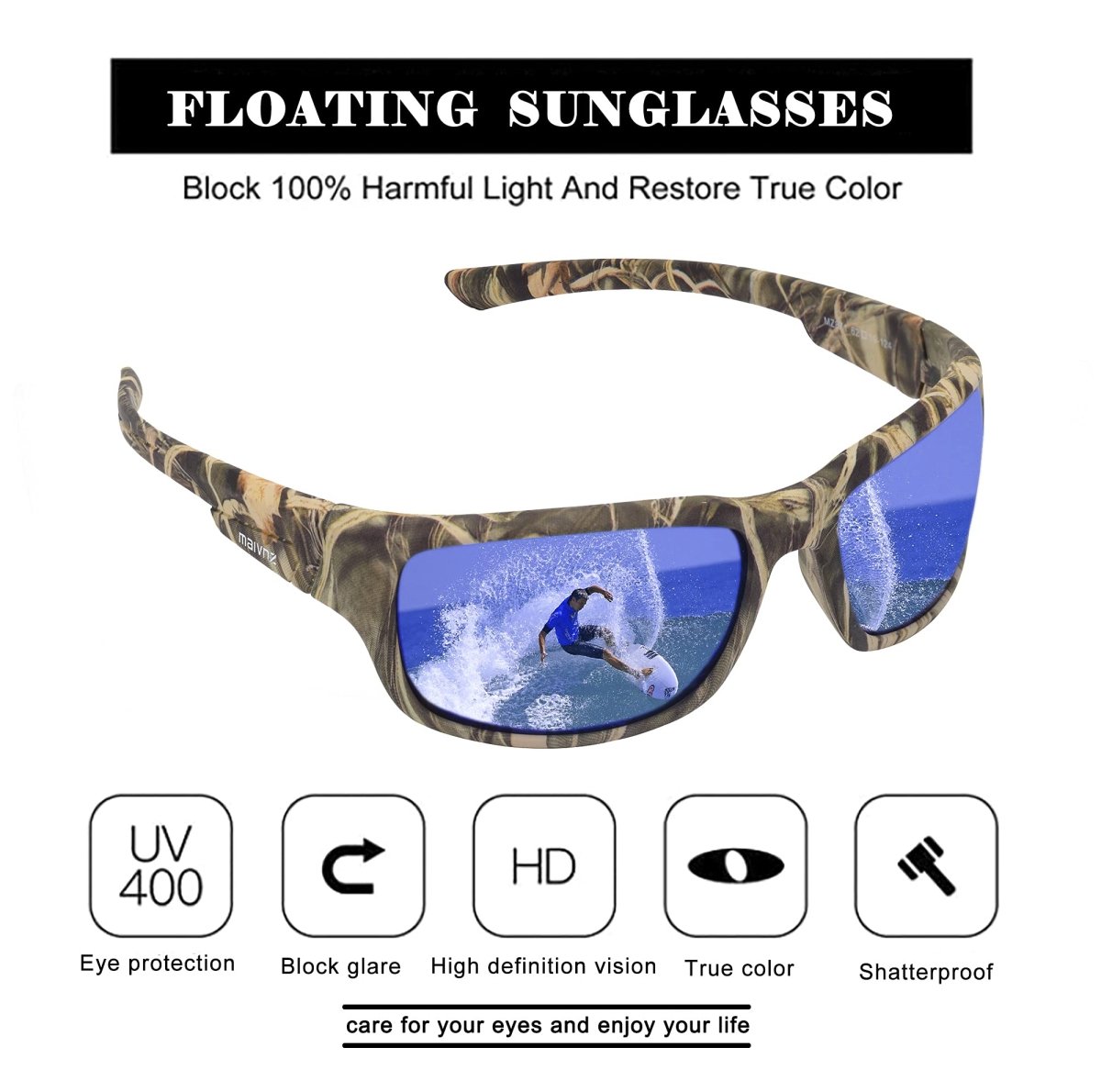 JIANGTUN Floating Polarized Fishing Sunglasses for Men Women, Sailing  Boating Gifts Beach Cool Style Glasses