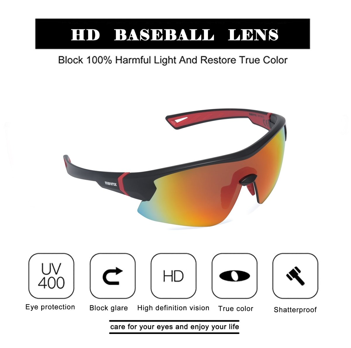 Youth Baseball Sunglasses For Boys Girls Kids Softball Sunglasses, Sports  Glasses For Softball